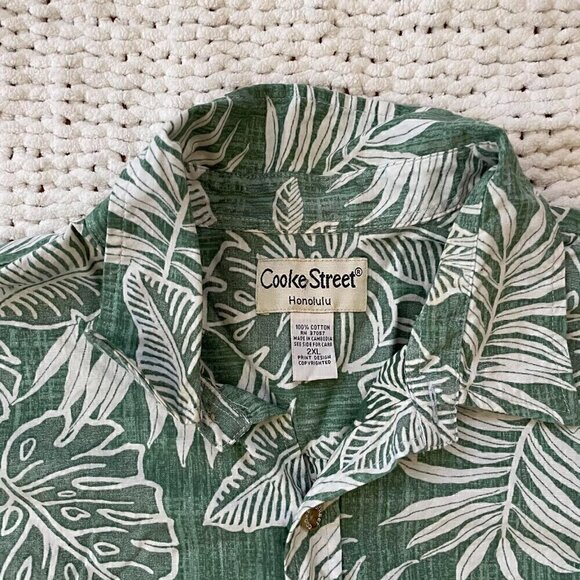 Cooke Street Green Floral Hawaiian Shirt - Size 2XL - Picture 2 of 4